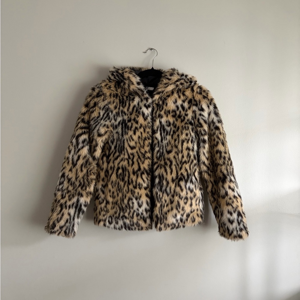 Leopard Print faux fur Jacket
